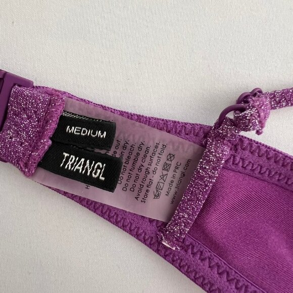 Triangl Purple Sparkly Plum Mica Swim Bikini Top - Picture 5 of 6